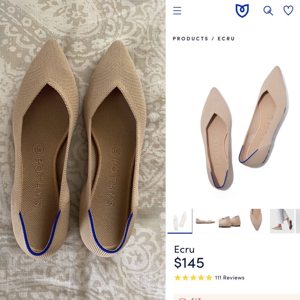 Rothy’s Ecru “The Point”- size 8.5 *never worn*